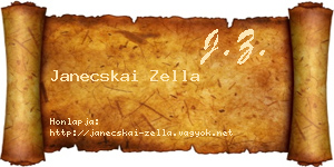 Janecskai Zella névjegykártya